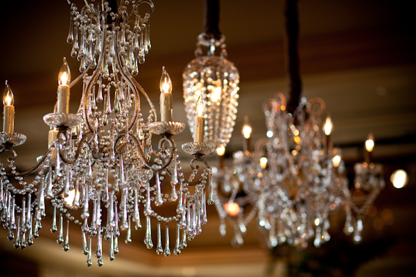 crystal chandeliers - real wedding photo by Los Angeles photographer Jay Lawrence Goldman